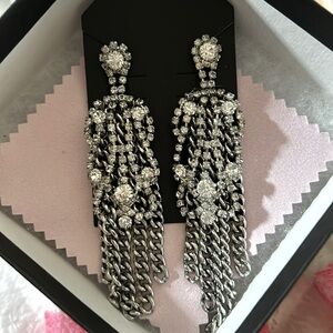 Stella & Dot Rhinestone Fringe Earrings